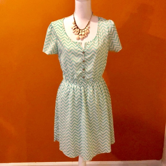 Geometric Chiffon Summer Dress - Picture 1 of 5
